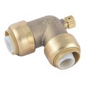 Sharkbite Push to Connect 3/4 in. PTC X 3/4 in. D PTC Brass 90 Degree Elbow w/Drain U5256LFA